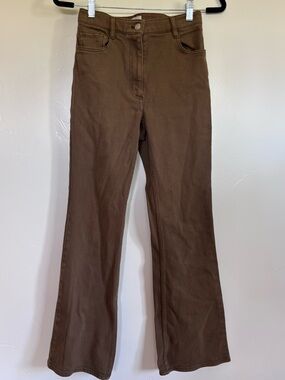 Wilfred Free Aritzia Brown High Rise Flare Pants Size 4 Stretch Flare
